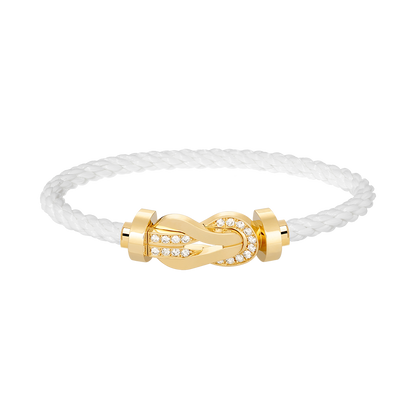 [Vicky]CHANCE LARGE 8 FIGURE BUCKLE HALF DIAMOND BRACELET GOLD