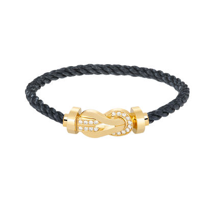 [Vicky]CHANCE LARGE 8 FIGURE BUCKLE HALF DIAMOND BRACELET GOLD