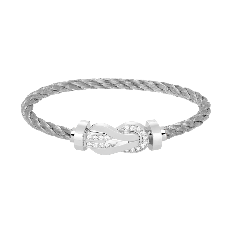 [Vicky]CHANCE GROSSES 8-FACH-SCHNALLE HALBDIAMANT-ARMBAND SILBER