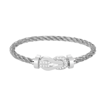 [Vicky]CHANCE GROSSES 8-FACH-SCHNALLE HALBDIAMANT-ARMBAND SILBER