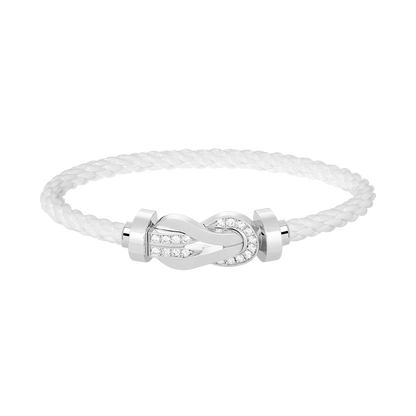 [Vicky]CHANCE GROSSES 8-FACH-SCHNALLE HALBDIAMANT-ARMBAND SILBER