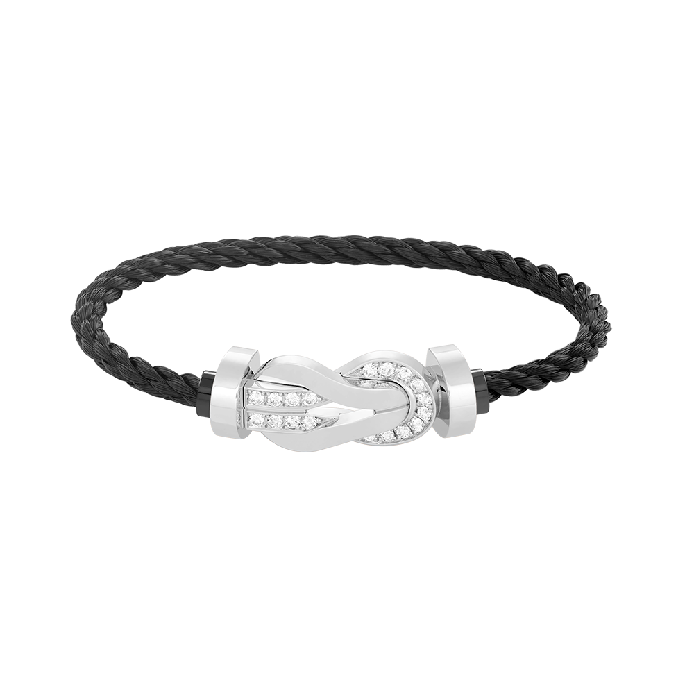 [Vicky]CHANCE GROSSES 8-FACH-SCHNALLE HALBDIAMANT-ARMBAND SILBER