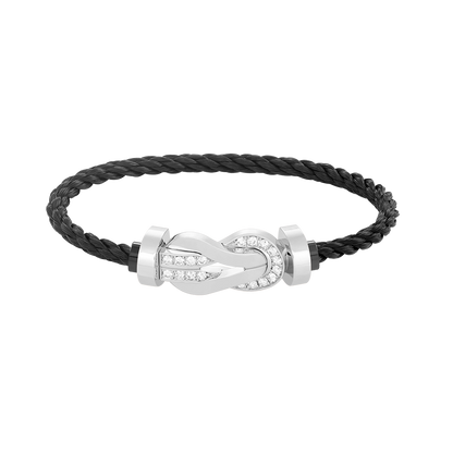 [Vicky]CHANCE GROSSES 8-FACH-SCHNALLE HALBDIAMANT-ARMBAND SILBER