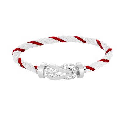 [Vicky]CHANCE GROSSES 8-FACH-SCHNALLE HALBDIAMANT-ARMBAND SILBER
