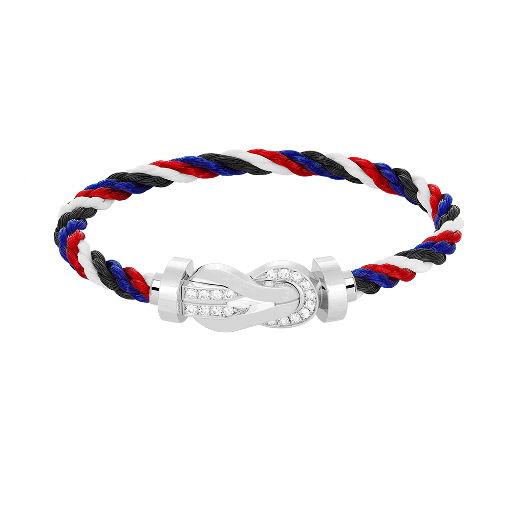 [Vicky]CHANCE GROSSES 8-FACH-SCHNALLE HALBDIAMANT-ARMBAND SILBER