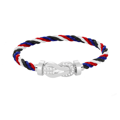 [Vicky]CHANCE GROSSES 8-FACH-SCHNALLE HALBDIAMANT-ARMBAND SILBER
