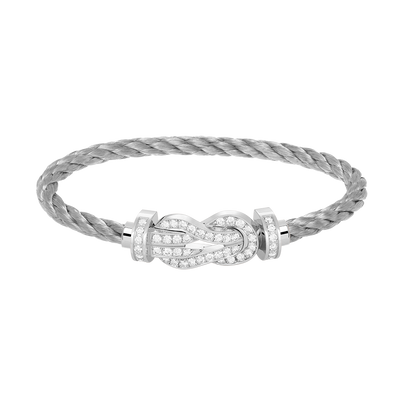[Vicky]CHANCE LARGE 8 FIGURE BUCKLE FULL DIAMOND BRACELET SILVER