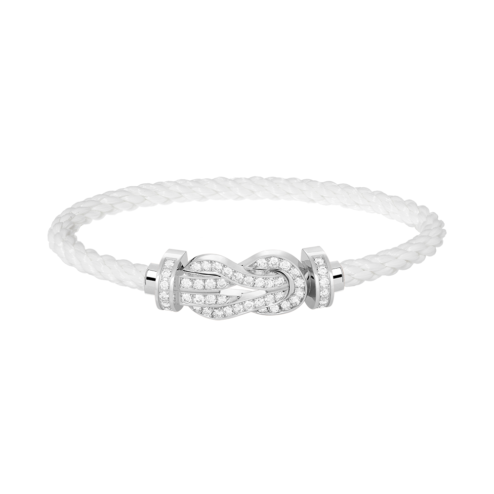 [Vicky]CHANCE LARGE 8 FIGURE BUCKLE FULL DIAMOND BRACELET SILVER