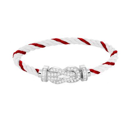 [Vicky]CHANCE LARGE 8 FIGURE BUCKLE FULL DIAMOND BRACELET SILVER