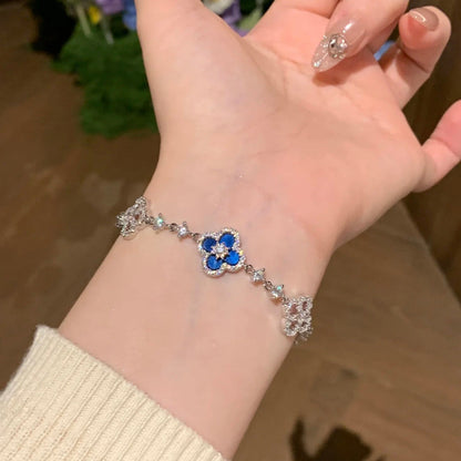 [Vicky ]CLOVER 5 MOTIF PINK BLUE RED WHITE BRACELET