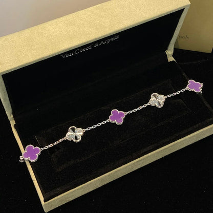 [Vicky] CLOVER 5 MOTIF VIOLET BRACELET COLLECTION