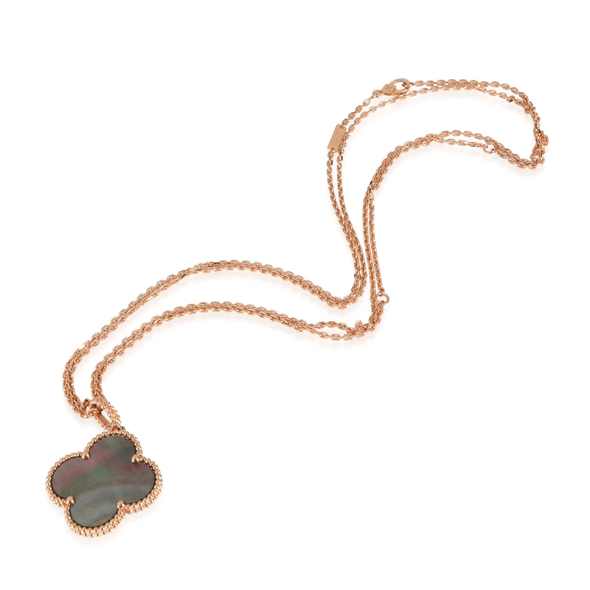 [Vicky]CLOVER 25MM GOLD DARK MOP BIG CLOVER NECKLACE