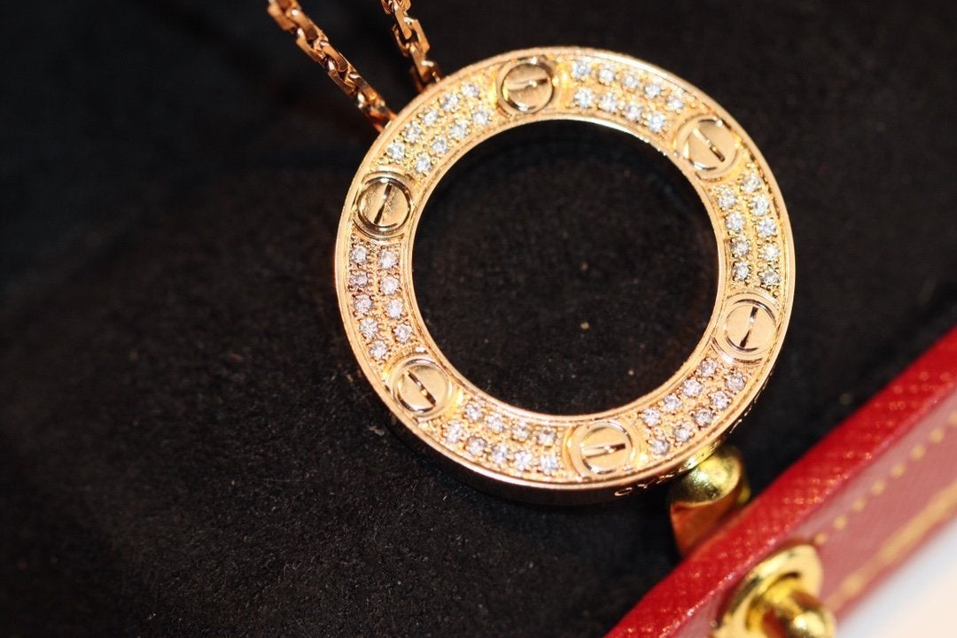 [Vicky]LOVE NECKLACE ADJUSTABLE ROSE GOLD