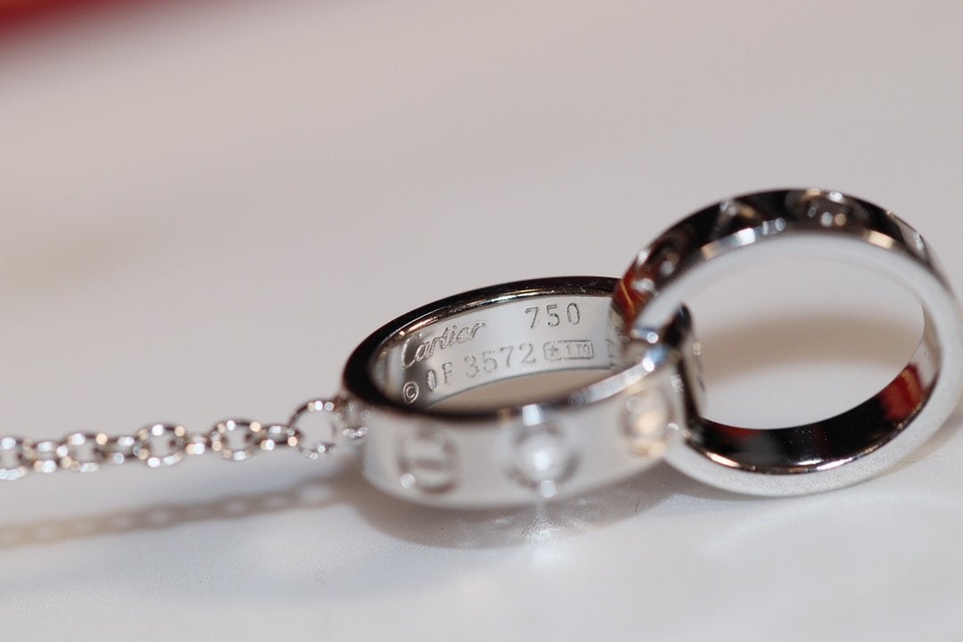 [Vicky]LOVE NECKLACE PINK GOLD AND SILVER