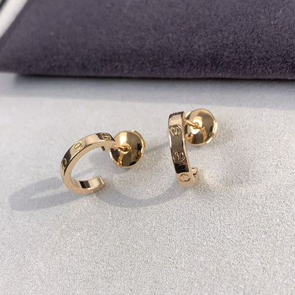 [Vicky]LOVE EARRINGS 2.65MM PINK GOLD