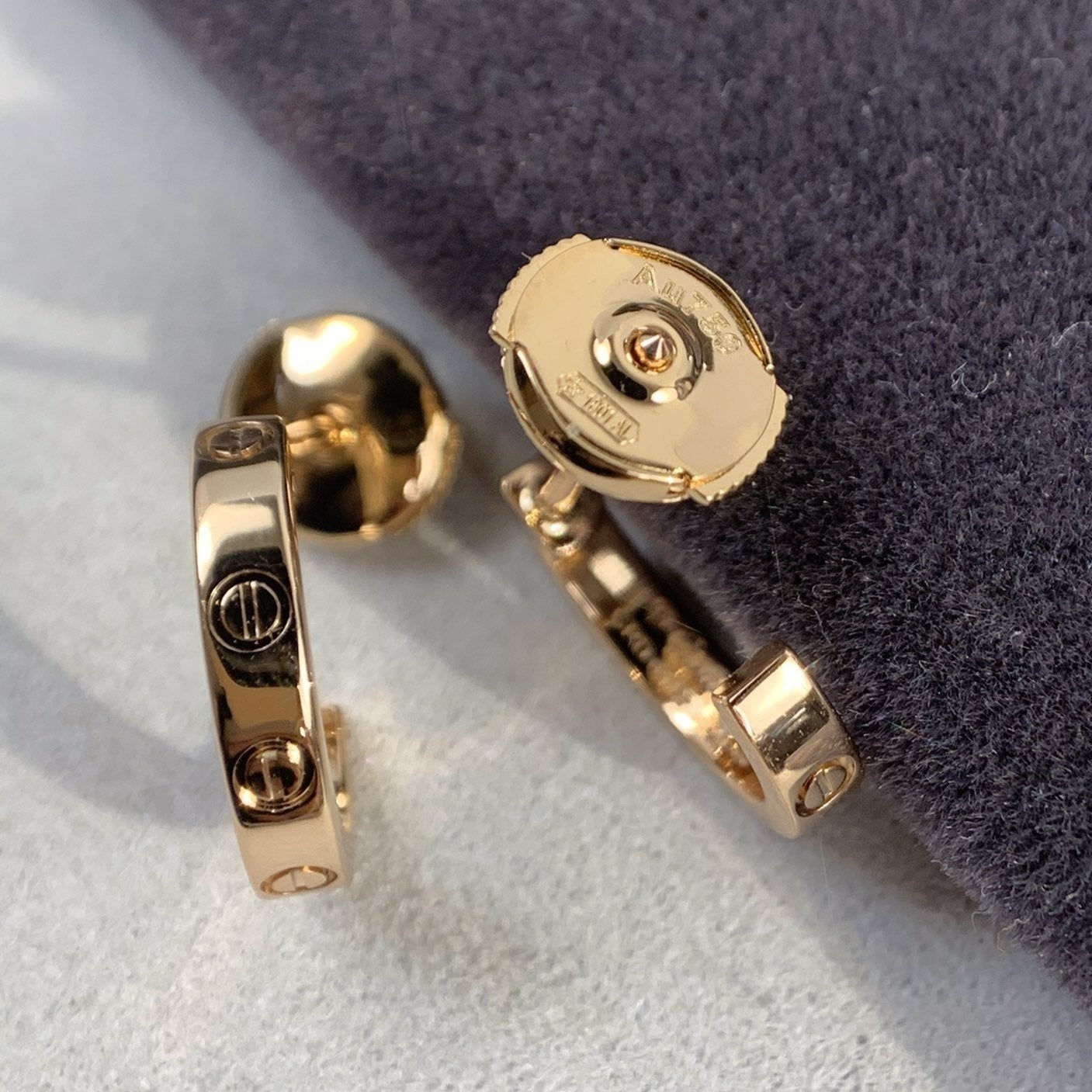 [Vicky]LOVE EARRINGS 2.65MM PINK GOLD