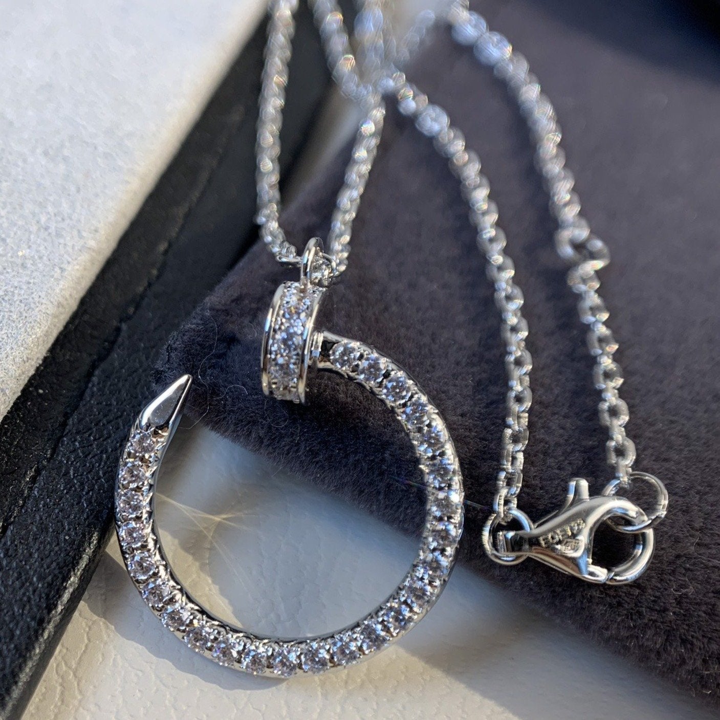 [Vicky]JUSTE NECKLACE SILVER DIAMONDS
