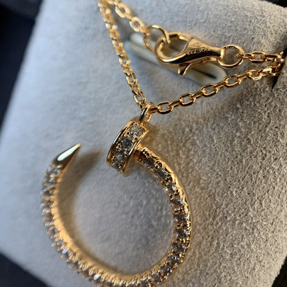 [Vicky]JUSTE NECKLACE PINK GOLD DIAMONDS