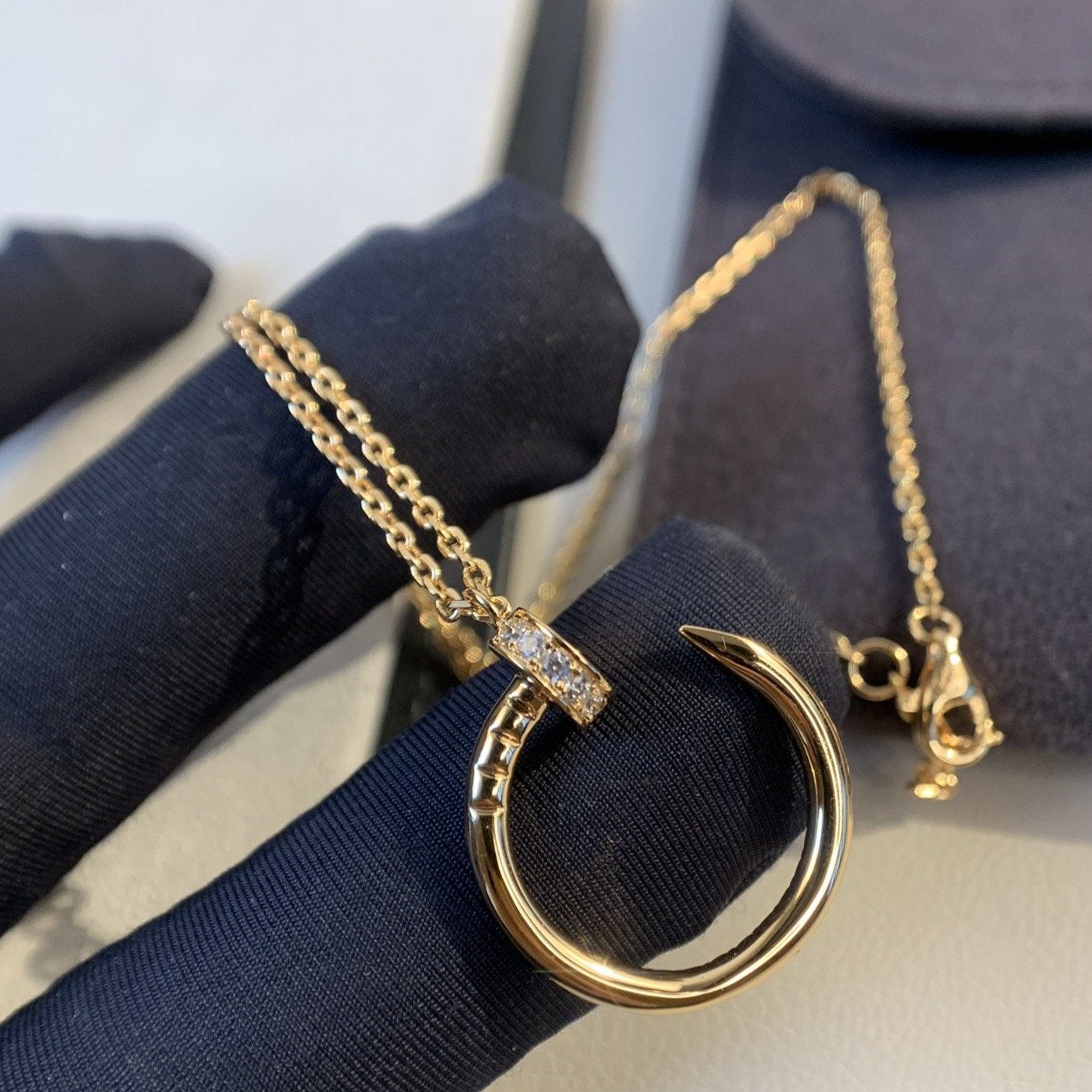 [Vicky]JUSTE NECKLACE PINK GOLD DIAMONDS