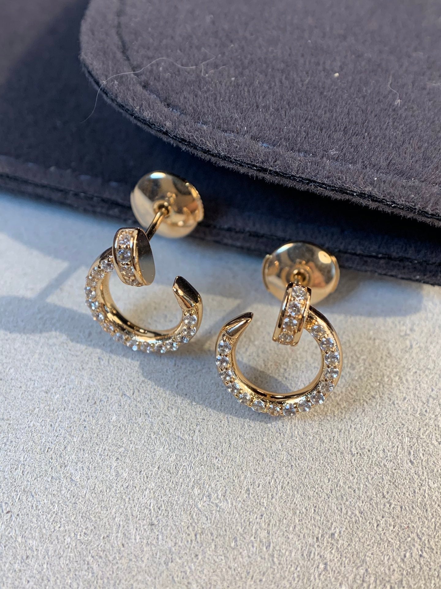 [Vicky]JUSTE EARRINGS GOLD DIAMONDS