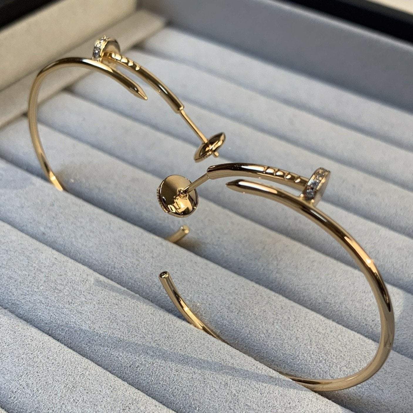 [Vicky]JUSTE EARRINGS GOLD DIAMONDS 1.8MM