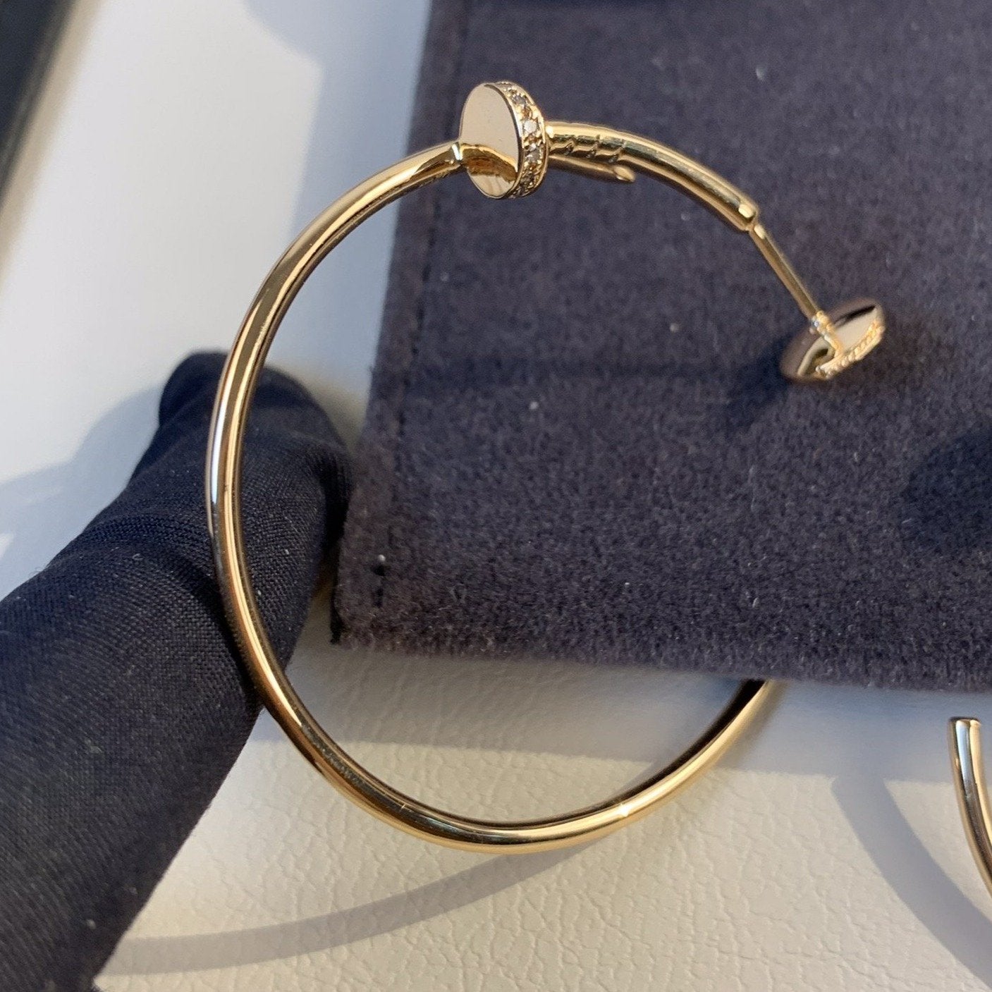 [Vicky]JUSTE EARRINGS GOLD DIAMONDS 1.8MM