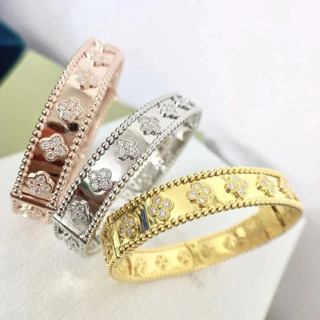 [Vicky]CLOVER ARMBAND 8MM DIAMANTEN