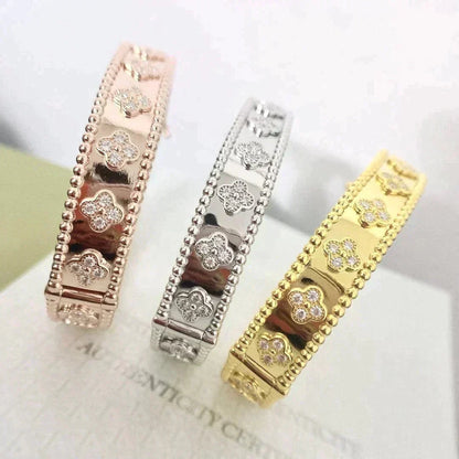 [Vicky]CLOVER ARMBAND 8MM DIAMANTEN