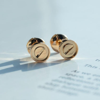 [Vicky]LOVE EARRINGS PINK GOLD 10MM