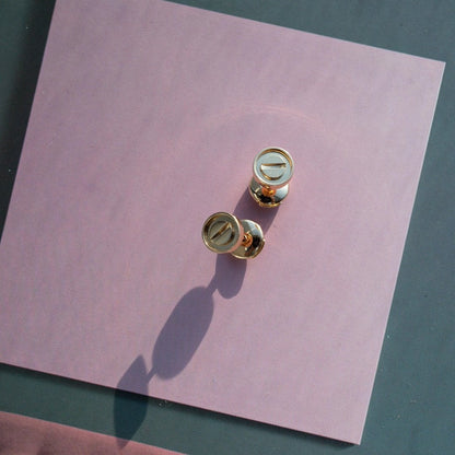 [Vicky]LOVE EARRINGS PINK GOLD 10MM