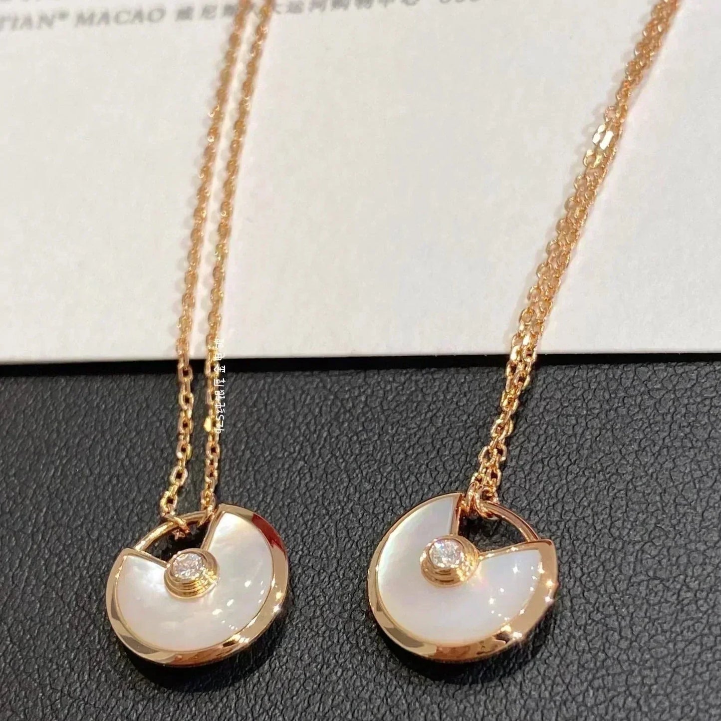 [Vicky]AMULETTE ROSE GOLD MOP NECKLACE