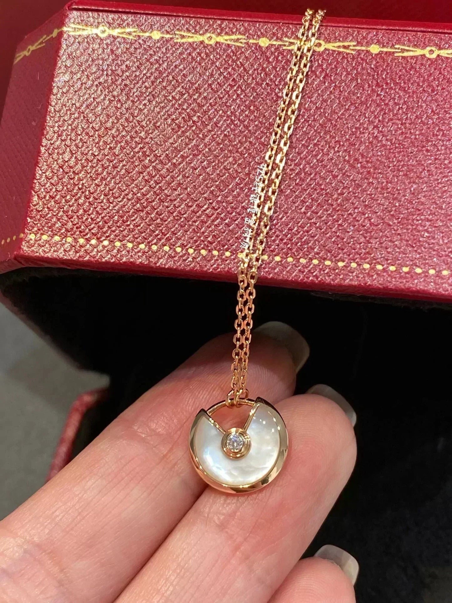 [Vicky]AMULETTE ROSE GOLD MOP NECKLACE