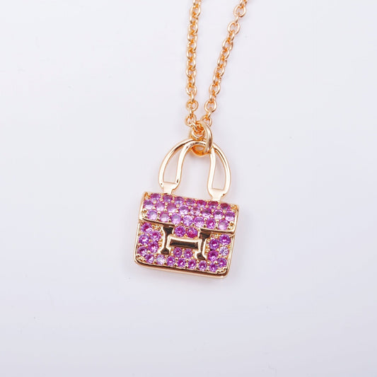 [Vicky]CONSTANCE PEDANT PURPLE DIAMOND NECKLACE