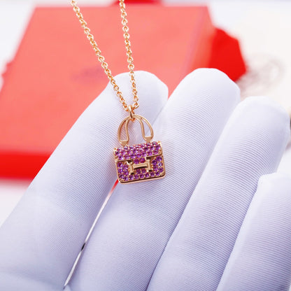 [Vicky]CONSTANCE PEDANT PURPLE DIAMOND NECKLACE