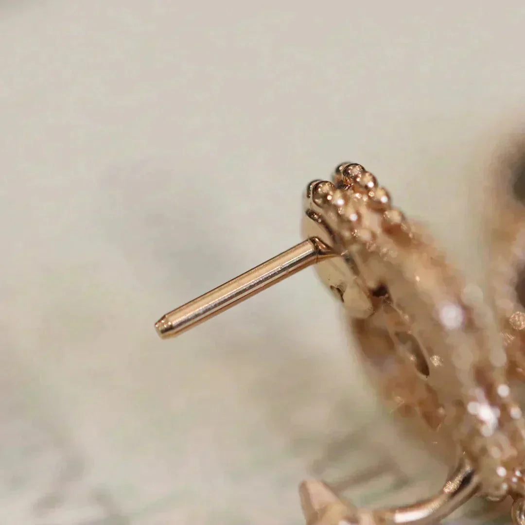 [Vicky]CLOVER MEDIUM 1 MOTIFS FUll DIAMOND EARRINGS