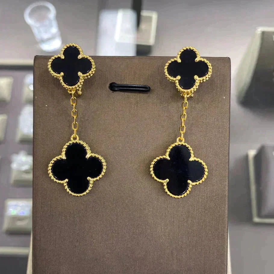 [Vicky]CLOVER 2 MOTIFS  EARRINGS (MULTIPLE CHOICESC