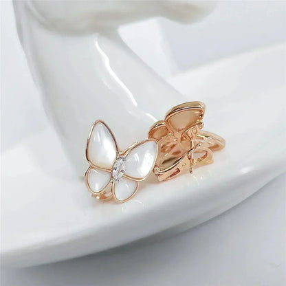 [Vicky]BUTTERFLY MOP DIAMOND EARRINGS