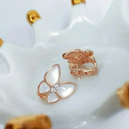 [Vicky]BUTTERFLY MOP DIAMOND EARRINGS