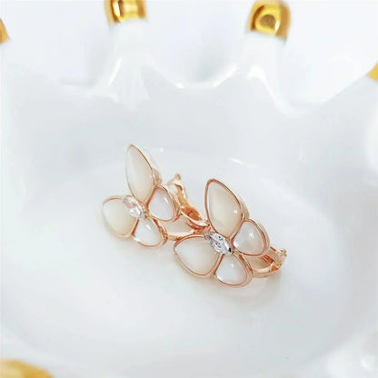 [Vicky]BUTTERFLY MOP DIAMOND EARRINGS
