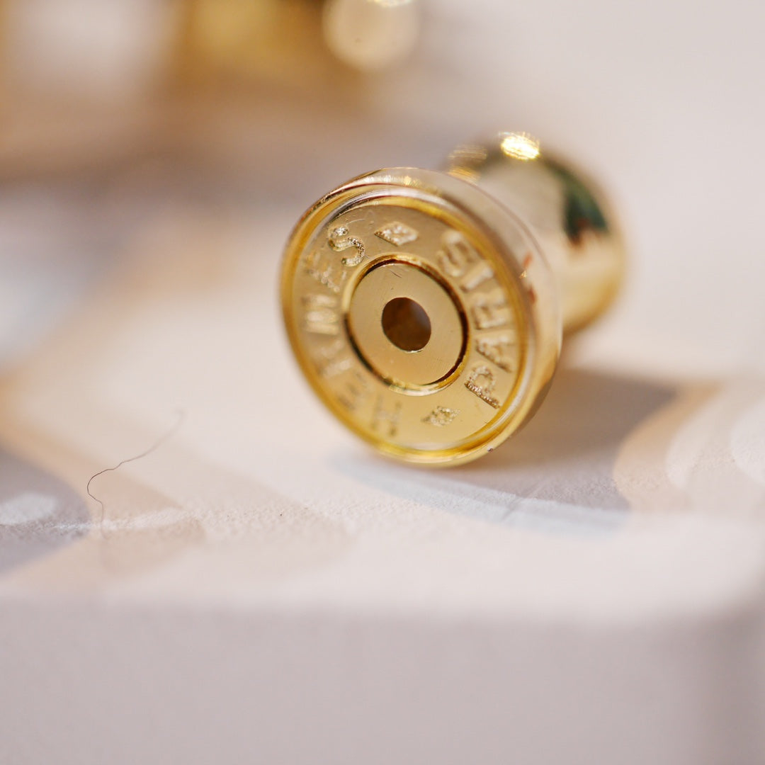 [Vicky]MINI POP H GOLD EARRINGS GREY