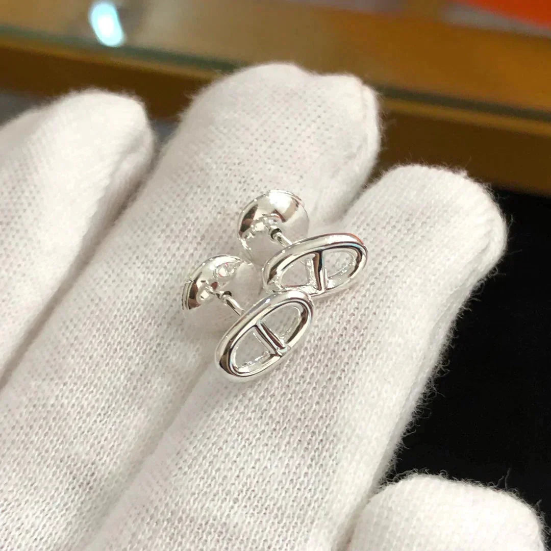 [Vicky]CHAINE SMALL EARRINGS GOLD AND SILVER