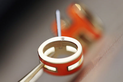 [Vicky]MINI POP H EARRINGS ORANGE