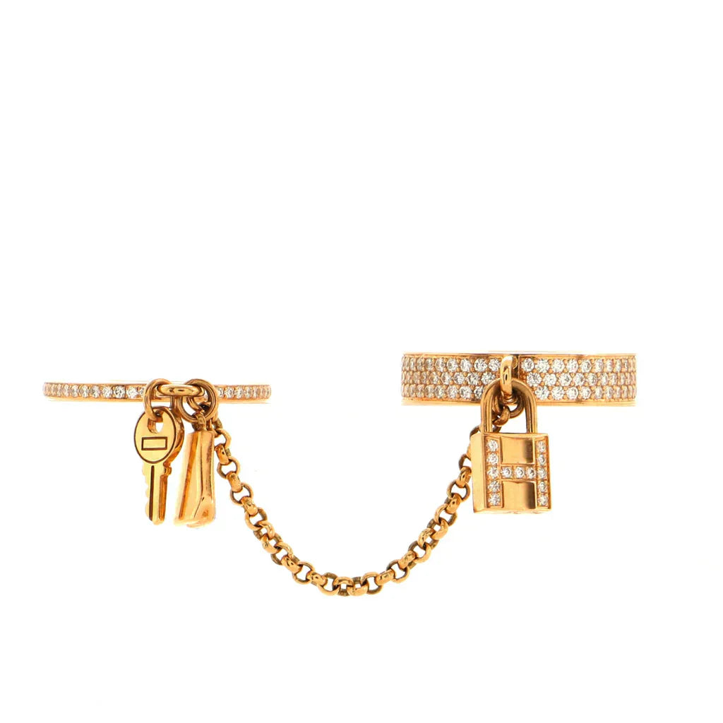 [Vicky]HM KELLY CLOCHETTE DOUBLE RING IN  WITH DIAMONDS