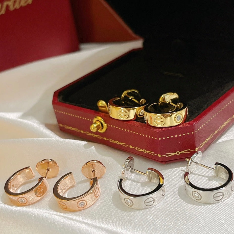 [Vicky]LOVE EARRINGS 5.7MM 2 DIAMONDS