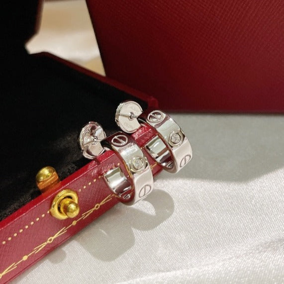 [Vicky]LOVE EARRINGS 5.7MM 2 DIAMONDS