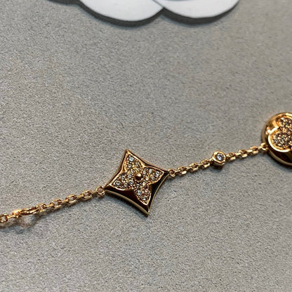 [Vicky]STAR AND SUN 4 MOTIFS GOLD DIAMONDS BRACELET