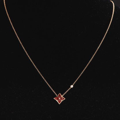 [Vicky]STAR NECKLACE PINK GOLD 1 DIAMOND