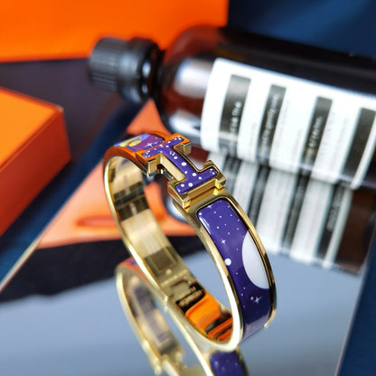 [Vicky]H STAR AND MOON BRACELET 12MM