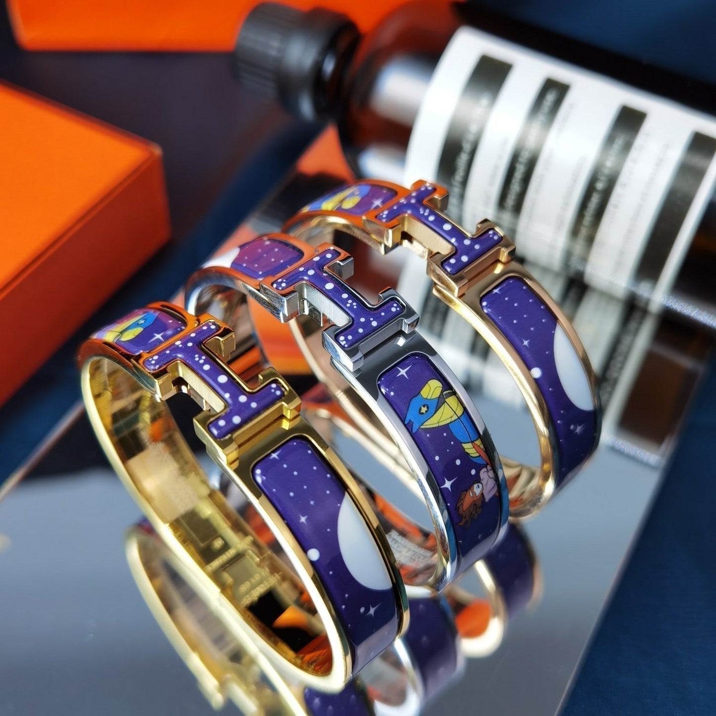 [Vicky]H STAR AND MOON BRACELET 12MM