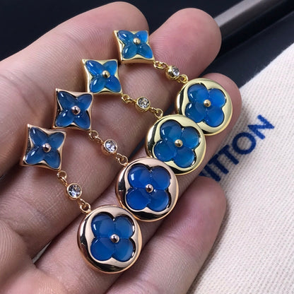 [Vicky]STAR AND SUN AGATE DIAMOND EARRINGS